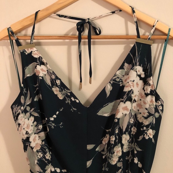 Green floral maxi dress with gold accents - Picture 2 of 10